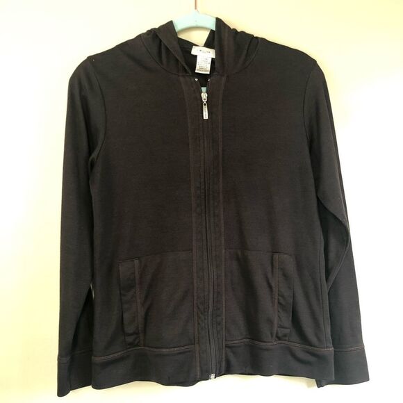 Natori Brown Zip Up Long Sleeve Hoodie Size Medium - Picture 2 of 9